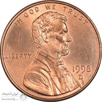 سکه 1 سنت 1998D لینکلن - MS64 - آمریکا