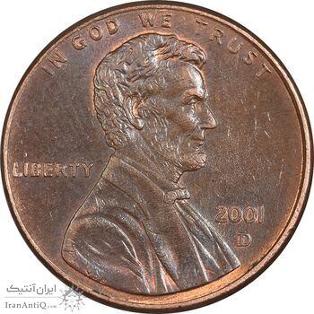 سکه 1 سنت 2001D لینکلن - MS63 - آمریکا
