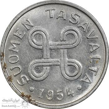 سکه 1 مارک 1954 جمهوری - MS61 - فنلاند
