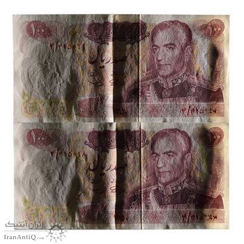 اسکناس 100 ریال 1350 - جفت - AU58 - محمد رضا شاه