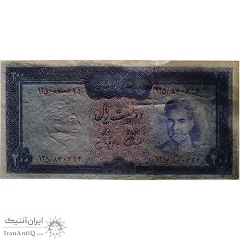 اسکناس 200 ریال (آموزگار - جهانشاهی) - تک - AU58 - محمد رضا شاه اسکناس 200 ریال (آموزگار - جهانشاهی) - تک - AU58 - محمد رضا شاه