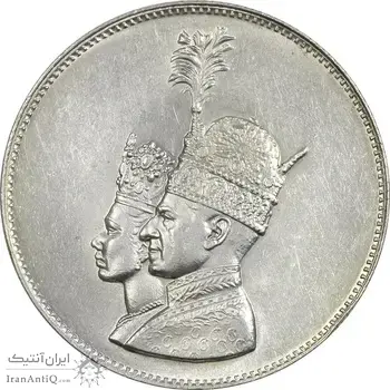 مدال یادبود نقره جشن تاجگذاری 1346 - AU - محمد رضا شاه