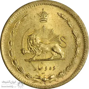 سکه 10 دینار 1318 برنز - MS63 - رضا شاه