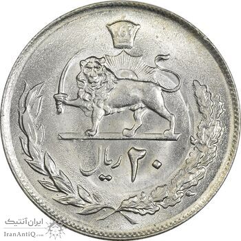 سکه 20 ریال 2536 - MS63 - محمد رضا شاه سکه 20 ریال 2536 - MS63 - محمد رضا شاه