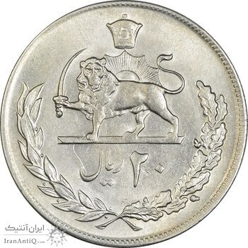 سکه 20 ریال 2536 - MS62 - محمد رضا شاه سکه 20 ریال 2536 - MS62 - محمد رضا شاه