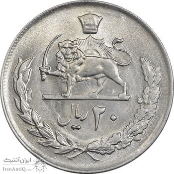 سکه 20 ریال 2537 - MS61 - محمد رضا شاه