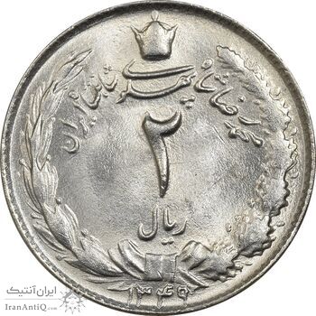 سکه 2 ریال 1349 - MS64 - محمد رضا شاه