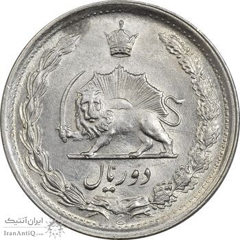 سکه 2 ریال 1349 - MS61 - محمد رضا شاه