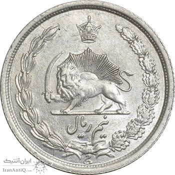 سکه نیم ریال 1313 - 3 تاریخ متوسط - MS61 - رضا شاه
