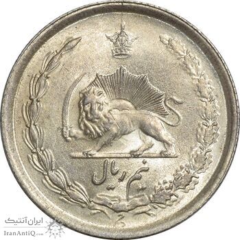 سکه نیم ریال 1313 (3 تاریخ بزرگ پایین) - MS64 - رضا شاه
