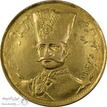 سکه طلا 1 تومان 1304 - AU55 - ناصرالدین شاه
