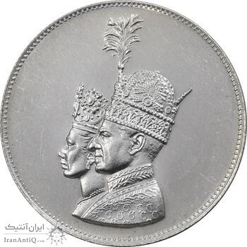 مدال یادبود نقره جشن تاجگذاری 1346 - MS61 - محمد رضا شاه