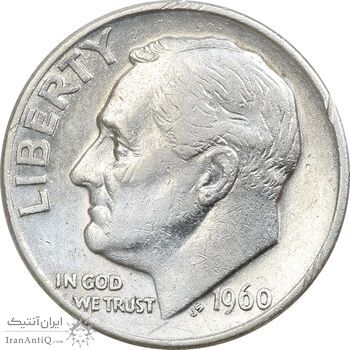 سکه 1 دایم 1960D روزولت - EF45 - آمریکا