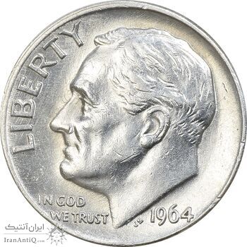 سکه 1 دایم 1964D روزولت - MS61 - آمریکا سکه 1 دایم 1964D روزولت - MS61 - آمریکا