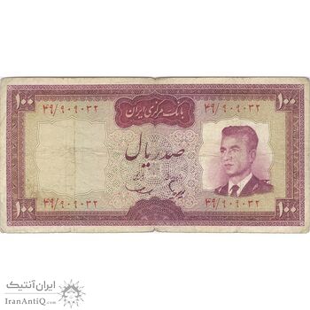 اسکناس 100 ریال (هویدا - سمیعی) - تک - VF20 - محمد رضا شاه
