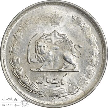 سکه 1 ریال 1325 - (مکرر روی سکه) - MS63 - محمد رضا شاه