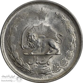 سکه 1 ریال 1325 - (مکرر روی سکه) - MS63 - محمد رضا شاه