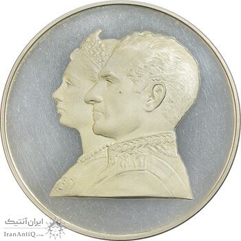 مدال نقره 200 ریال جشنهای 2500 ساله 1350 - PF62 - محمد رضا شاه