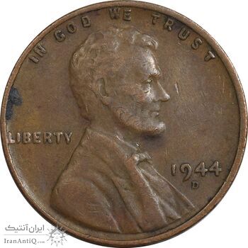 سکه 1 سنت 1944D لینکلن - VF30 - آمریکا