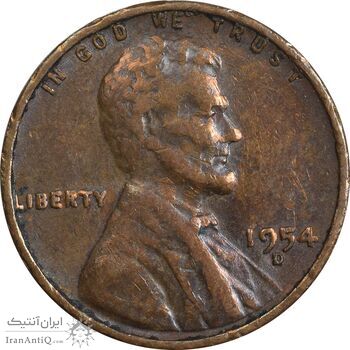 سکه 1 سنت 1954D لینکلن - VF35 - آمریکا