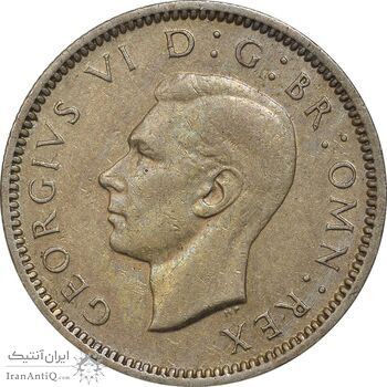 سکه 6 پنس 1949 جرج ششم - AU50 - انگلستان سکه 6 پنس 1949 جرج ششم - AU50 - انگلستان