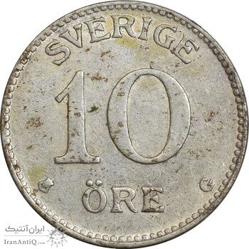 سکه 10 اوره 1942 گوستاو پنجم - AU50 - سوئد