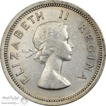 سکه 1 شیلینگ 1958 الیزابت دوم - AU58 - آفریقای جنوبی