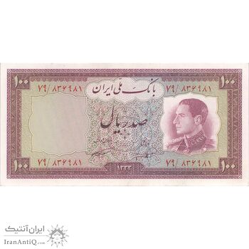 اسکناس 100 ریال 1333 - تک - UNC62 - محمد رضا شاه