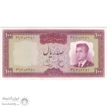 اسکناس 100 ریال (هویدا - سمیعی) - تک - UNC61 - محمد رضا شاه