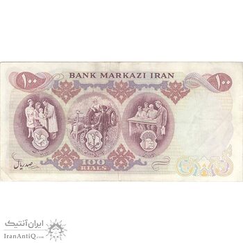 اسکناس 100 ریال 1350 - تک - VF35 - محمد رضا شاه