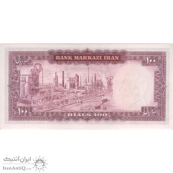 اسکناس 100 ریال (آموزگار - جهانشاهی) - تک - UNC61 - محمد رضا شاه