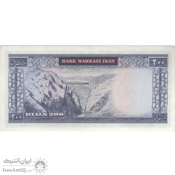 اسکناس 200 ریال (آموزگار - جهانشاهی) - تک - UNC61 - محمد رضا شاه
