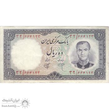 اسکناس 10 ریال 1340 - تک - VF35 - محمد رضا شاه