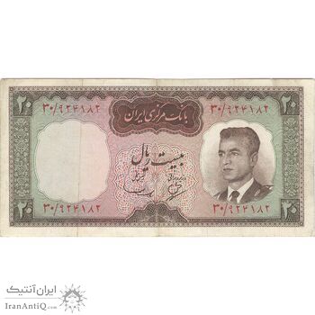 اسکناس 20 ریال (بهنیا - سمیعی) - تک - VF30 - محمد رضا شاه اسکناس 20 ریال (بهنیا - سمیعی) - تک - VF30 - محمد رضا شاه
