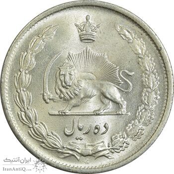 سکه 10 ریال 1323 - MS63 - محمد رضا شاه