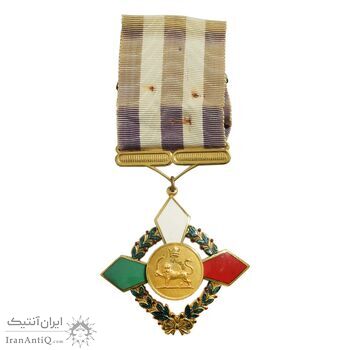 نشان خدمات ورزشی (با روبان و جعبه فابریک) - AU - محمد رضا شاه