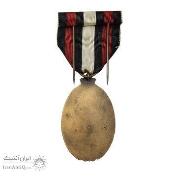 مدال آویز حزب رستاخیز (روز) با جعبه و روبان فابریک - UNC - محمد رضا شاه