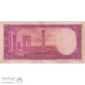 اسکناس 100 ریال سری سوم - تک - VF30 - محمد رضا شاه