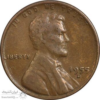 سکه 1 سنت 1955D لینکلن - VF35 - آمریکا