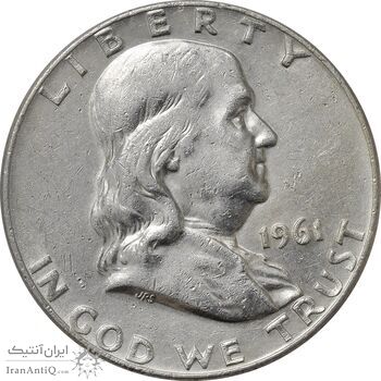 سکه نیم دلار 1961 فرانکلین - AU55 - آمریکا