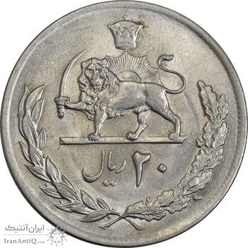 سکه 20 ریال 2535 پنجاهمین سال - MS62 - محمد رضا شاه سکه 20 ریال 2535 پنجاهمین سال - MS62 - محمد رضا شاه