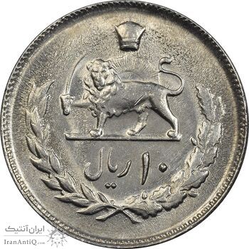 سکه 10 ریال 1357 - MS61 - محمد رضا شاه