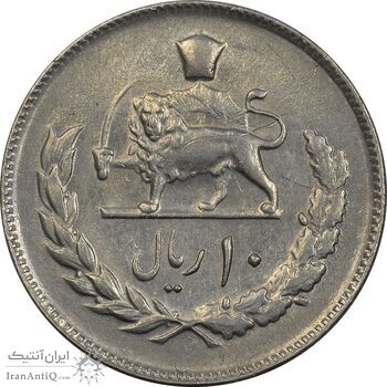 سکه 10 ریال 1357 - EF45 - محمد رضا شاه سکه 10 ریال 1357 - EF45 - محمد رضا شاه