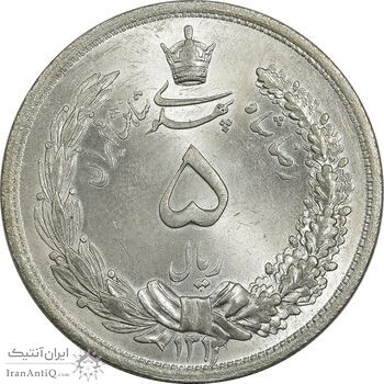 سکه 5 ریال 1313 (3 تاریخ متوسط) - MS65 - رضا شاه سکه 5 ریال 1313 (3 تاریخ متوسط) - MS65 - رضا شاه