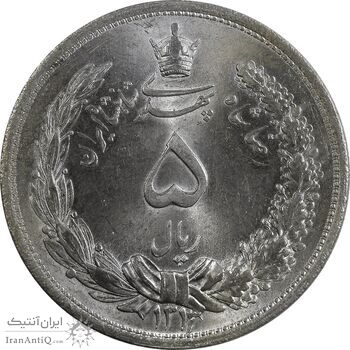 سکه 5 ریال 1313 (3 تاریخ متوسط) - MS65 - رضا شاه سکه 5 ریال 1313 (3 تاریخ متوسط) - MS65 - رضا شاه