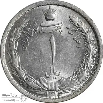 سکه 1 ریال 1313 (چرخش 85 درجه) - MS63 - رضا شاه
