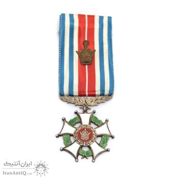 نشان خدمت شهربانی (روبان غیر فابریک) - AU - رضا شاه