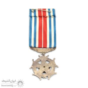 نشان خدمت شهربانی (روبان غیر فابریک) - AU - رضا شاه