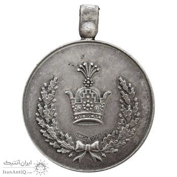 مدال نقره خدمت (دو رو تاج) - ضرب SPORRONG (با کاور فابریک) - رضا شاه