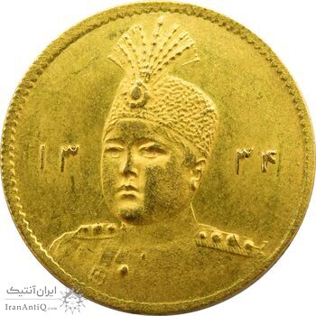 سکه طلا 5000 دینار تصویری 1334 - MS64 - احمد شاه